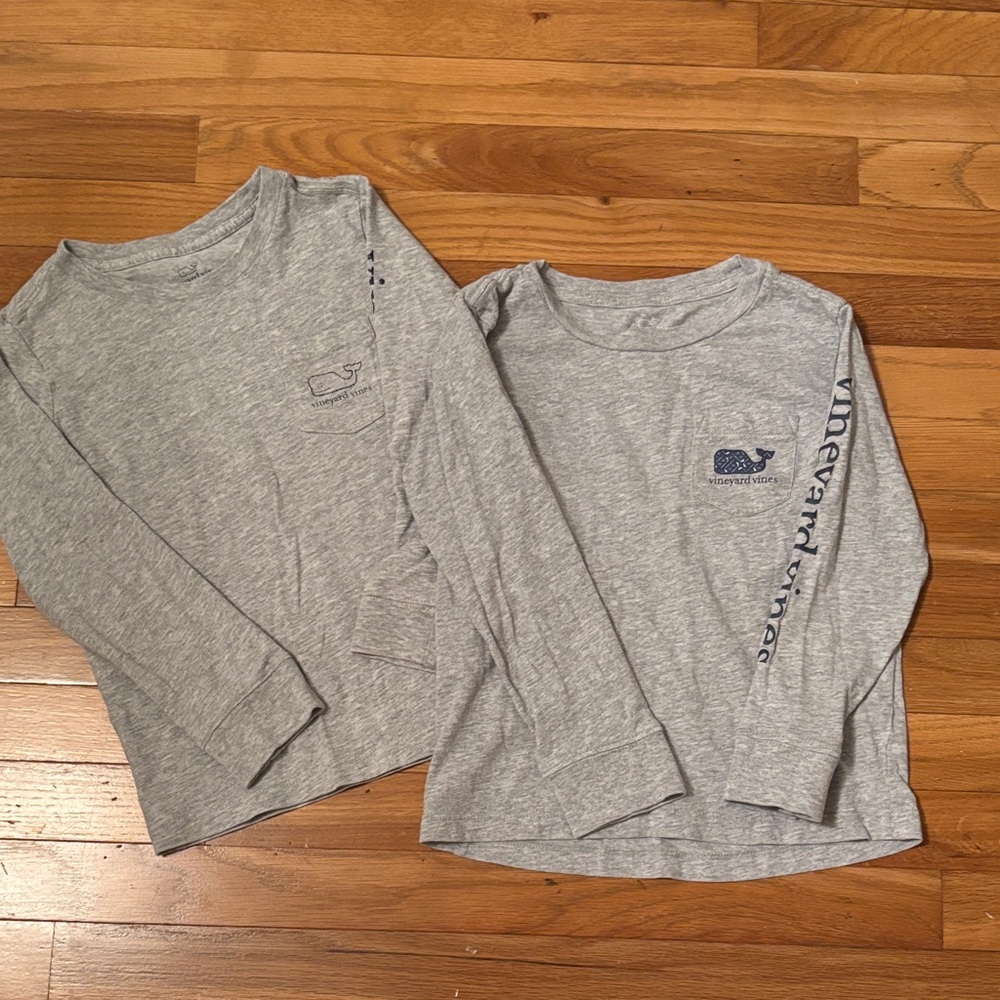 Vineyard Vines Kids Heather Gray Long Sleeve Tees
